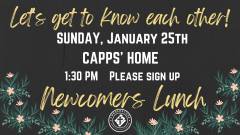 Newcomers Lunch jan 25